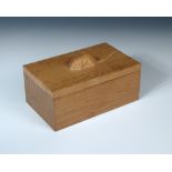 A Robert 'Mouseman' Thompson oak trinket box, of adzed rectangular form with carved mouse finial