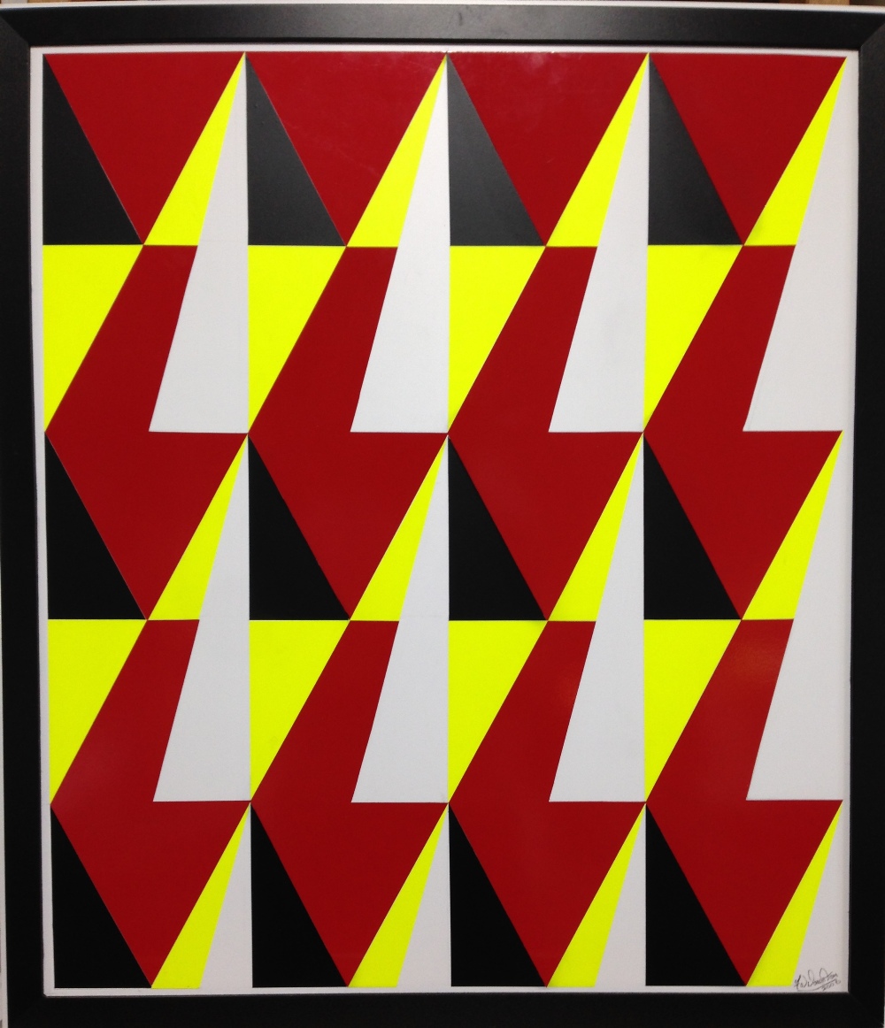 § Frank Downton (British, b.1936) Abstract in red, black and yellow; and Abstract sunburst in - Bild 6 aus 8
