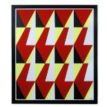§ Frank Downton (British, b.1936) Abstract in red, black and yellow; and Abstract sunburst in