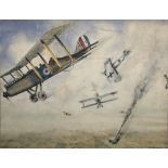 R C McCarthy (British, 20th Century) A Royal Aircraft Factory B.E.2 of the Royal Flying Corps,