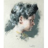 § William Dring, RA, RWS, RP (British, 1904-1990) Head of a Girl, signed lower right "Dring",