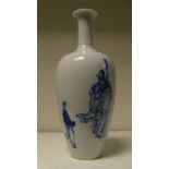 Wang Bu (1896-1968), a blue and white vase, painted with Su Tungpo (1037-1101), the Song dynasty