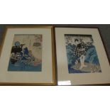 Kuniyoshi (1797-1861), two woodblock prints, tooth blackening from the series 'Tatoe-gusa Oshige