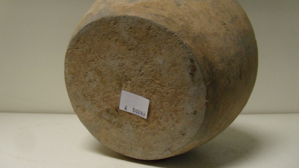 An archaic style grey pottery jar, the rim above rounded shoulders ending a wheel impressed band and - Image 2 of 3