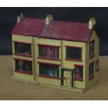 An Edwardian painted wood dolls house, 59cm (h)