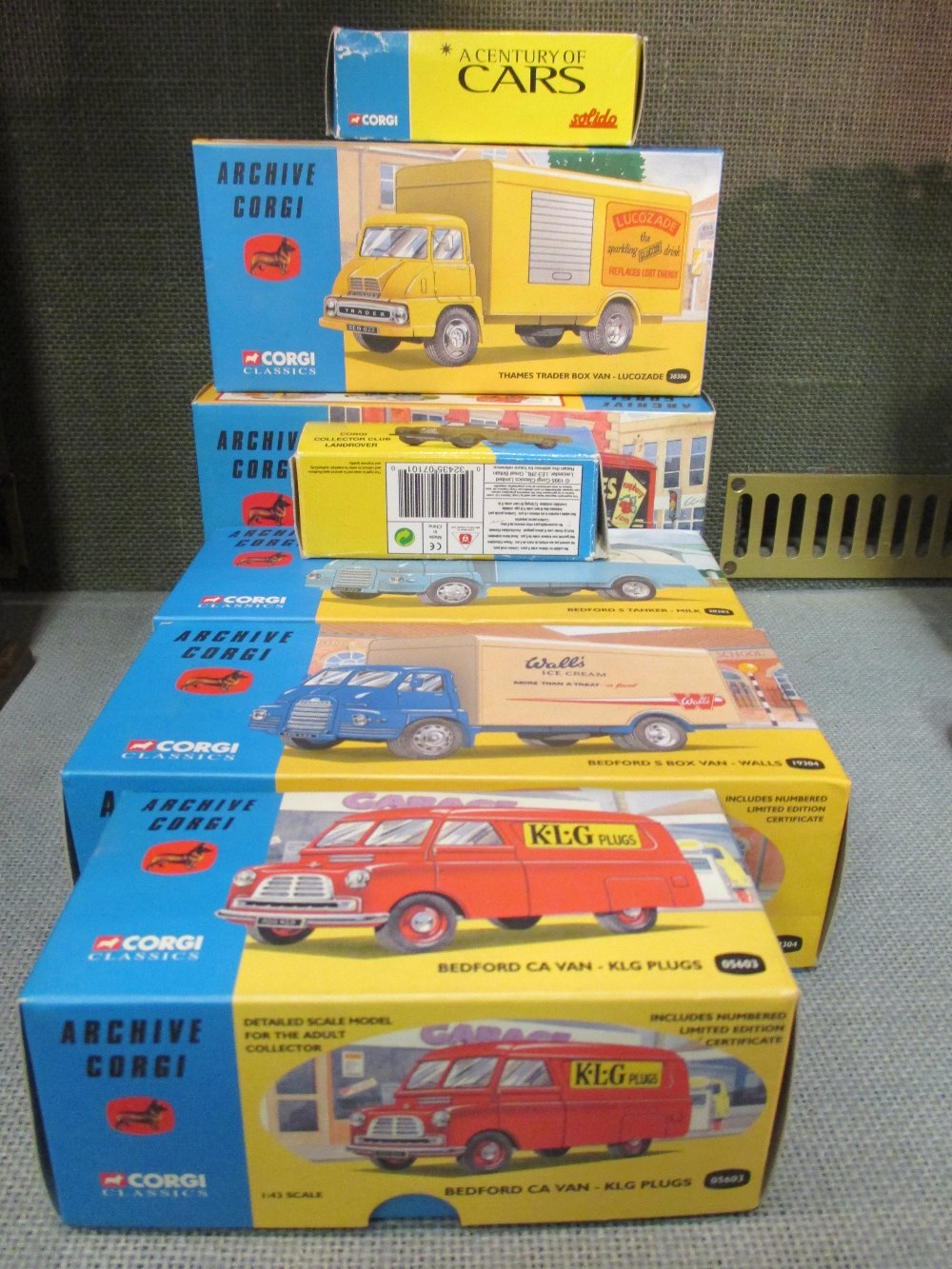 Five Archive Corgi trade vans together with a Corgi Landrover and a Morris Traveller, all boxed (7) - Image 2 of 2