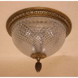 A cut glass and gilt brass mounted ceiling light