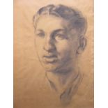 Circle of Sir Jacob Epstein (British, 1880-1959) Head of a Man pencil on buff paper 46 x 35cm (18