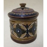 A Doulton stoneware tobacco jar, 'the pottery fulham' incised on the base