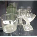 A 19th century glass rinser and various other glassware