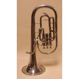 A cased tenor horn, by Lafleur, issing mouthpiece