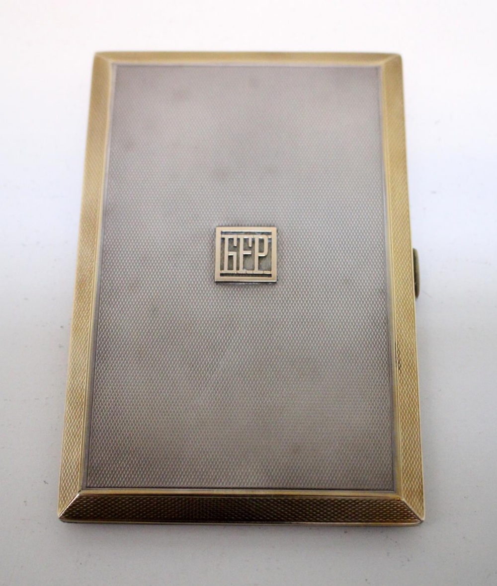 Of America's Cup interest - a silver parcel gilt pocket cigarette case, by Padgett & Braham Ltd, - Image 2 of 5