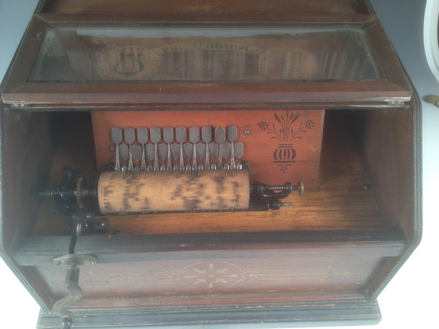 The Cabinet Roller Organ' by 'Autophone, Ithaca, NY' and seventeen wooden cylinders, the rectangular - Image 2 of 2