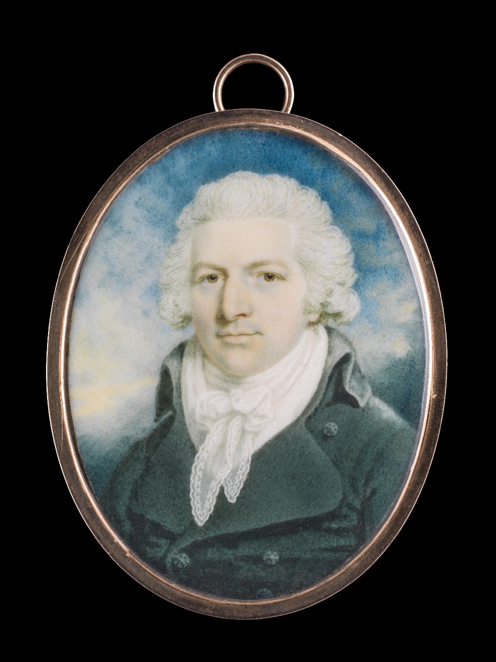 Peter Paillou (British, c.1757-1831) Portrait miniature of a young gentleman, in a green coat with