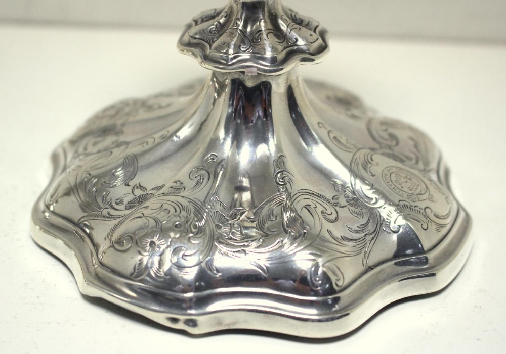 A pair of Victorian silver dwarf candlesticks, by Henry Wilkinson & Co, Sheffield 1849, the lobed - Image 3 of 7