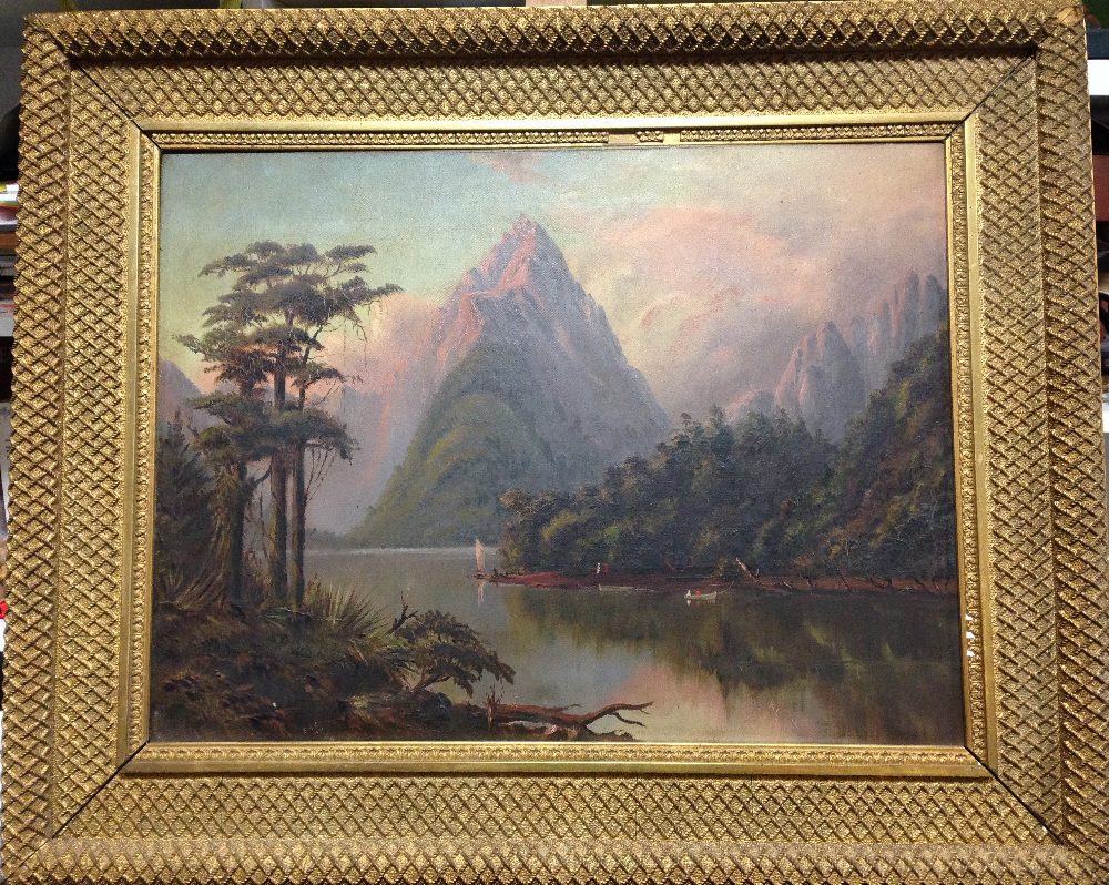 Ernest Arthur Chapman (New Zealand, 1847-1945) View of Mitre Peak, Milford Sound, New Zealand signed - Image 2 of 9