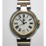 By Dunhill - a unisex steel cased and part gold plated 'Millenium' wristwatch with quartz