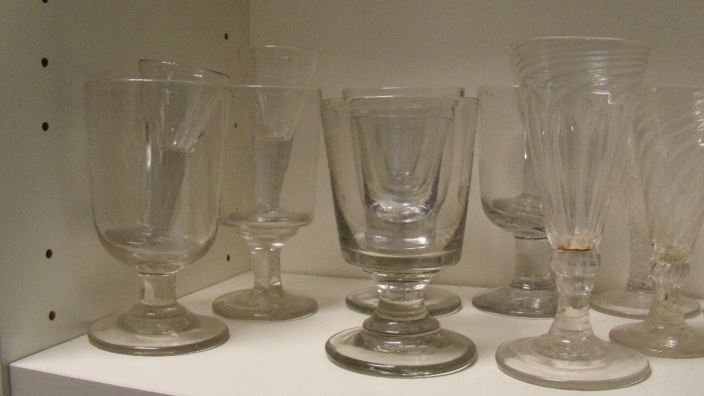 A selection of thirty three drinking glasses, largely 19th century, to include: six wrythen ales, - Image 2 of 4