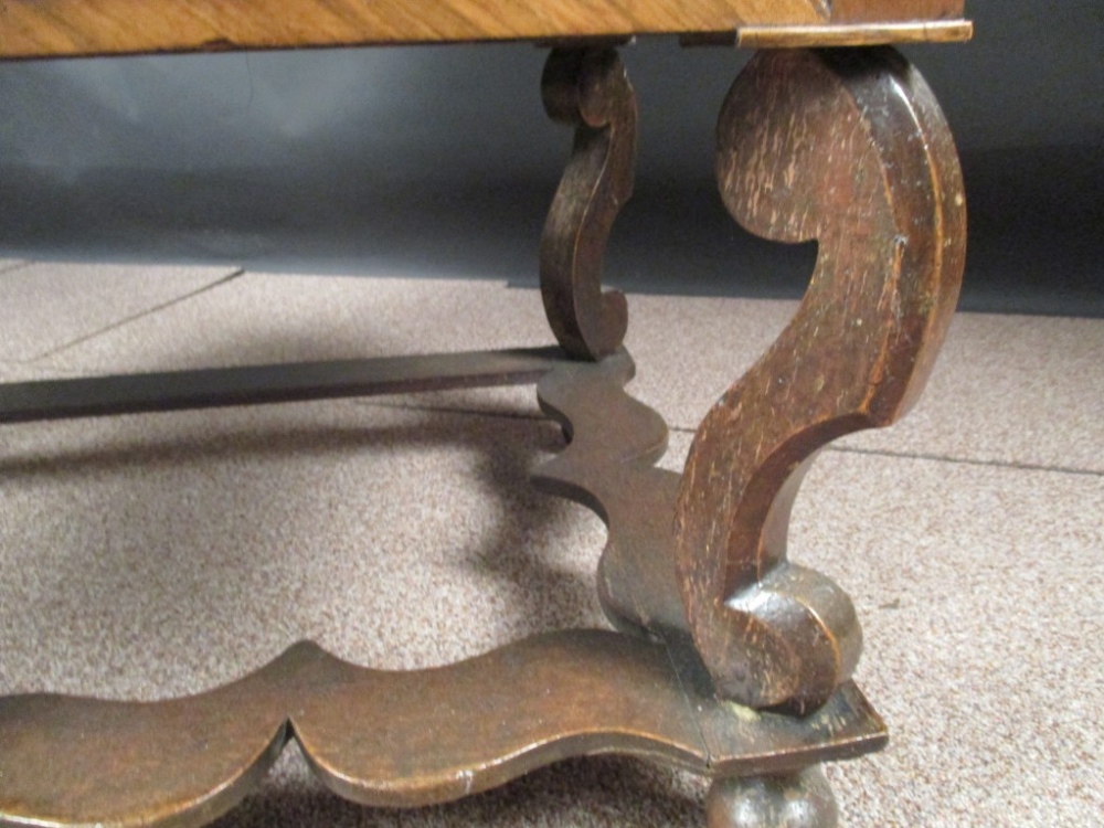 A William & Mary walnut chest on stand, with feather banded border decoration, brass drop handles, - Image 2 of 7