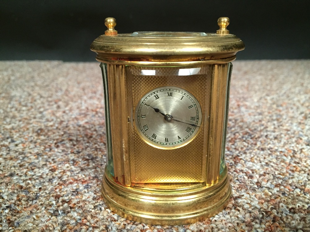 A small gilt brass oval carriage timepiece by Henri Jacot, circa 1890, with silvered 2.5cm (1in) - Image 4 of 6
