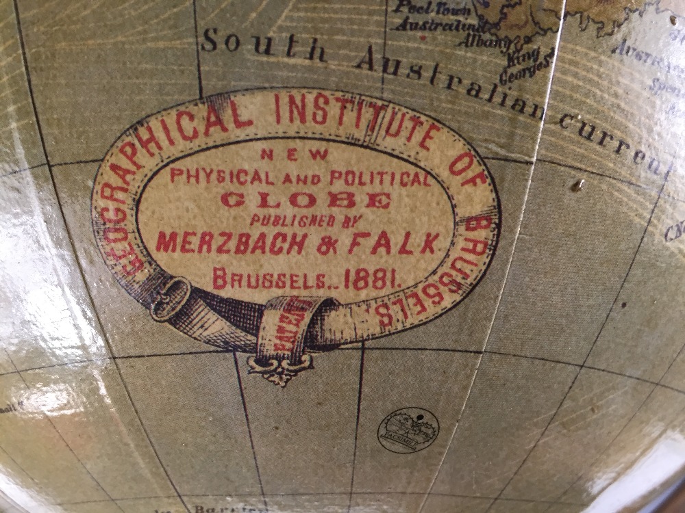 A Geographia 10 inch terrestrial globe, on a wrythen turned column stand, together with another 12 - Image 3 of 3