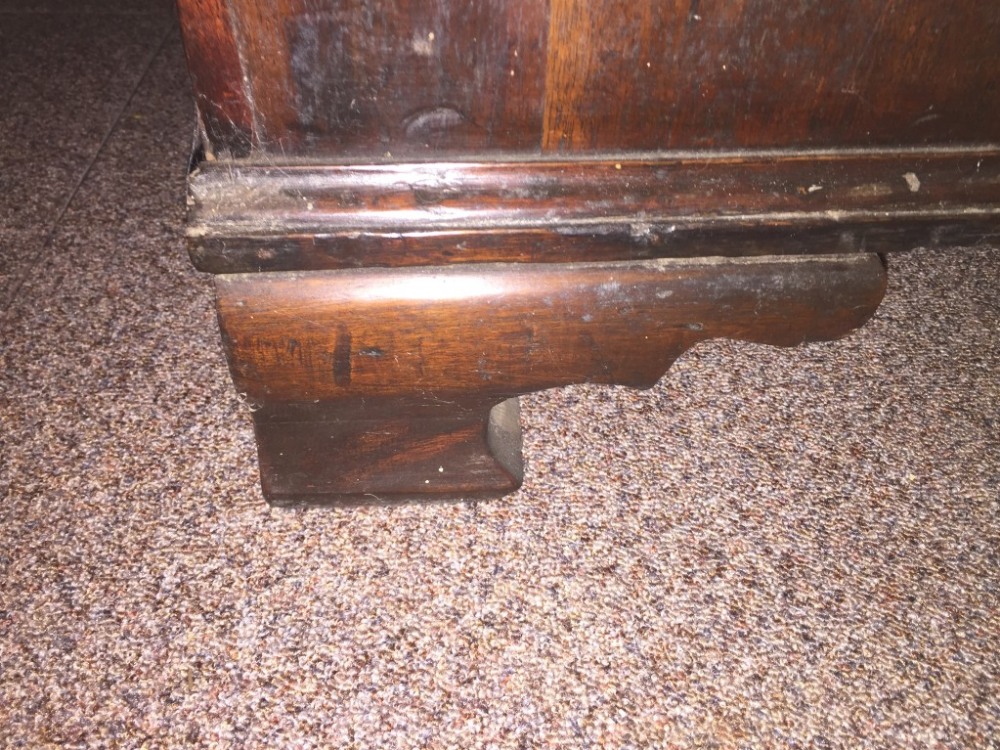 A George III mahogany bureau bookcase, circa 1770 with breakarch pediment, dentil cornice with blind - Image 5 of 5