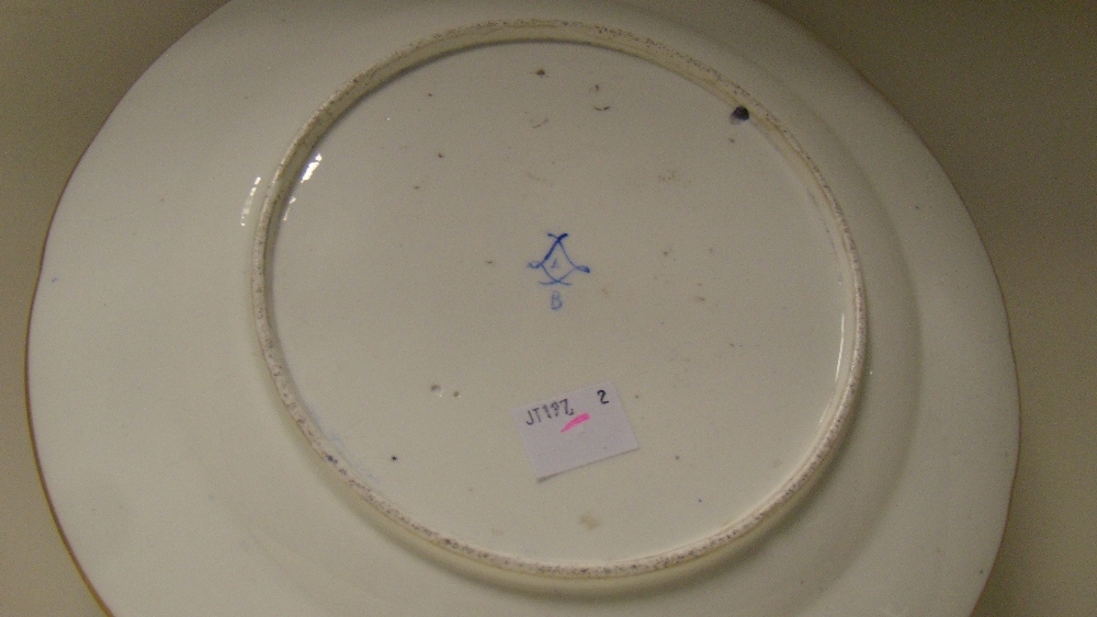 A late 18th/early 19th century Sevres jewelled plate painted with a garland being placed around - Image 3 of 3