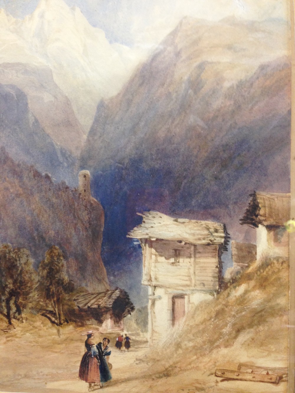 Thomas Miles Richardson the Younger (British, 1813-1890) A Swiss Alpine scene watercolour 29 x - Image 3 of 6