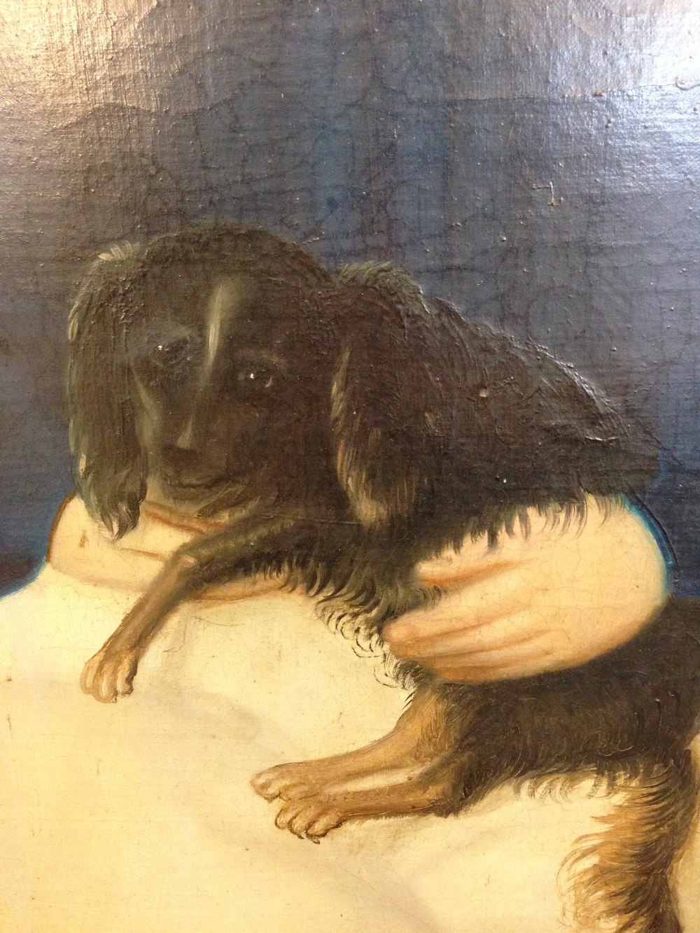 English Provincial School (19th Century) Portrait of a young boy with a King Charles Spaniel puppy - Image 4 of 8