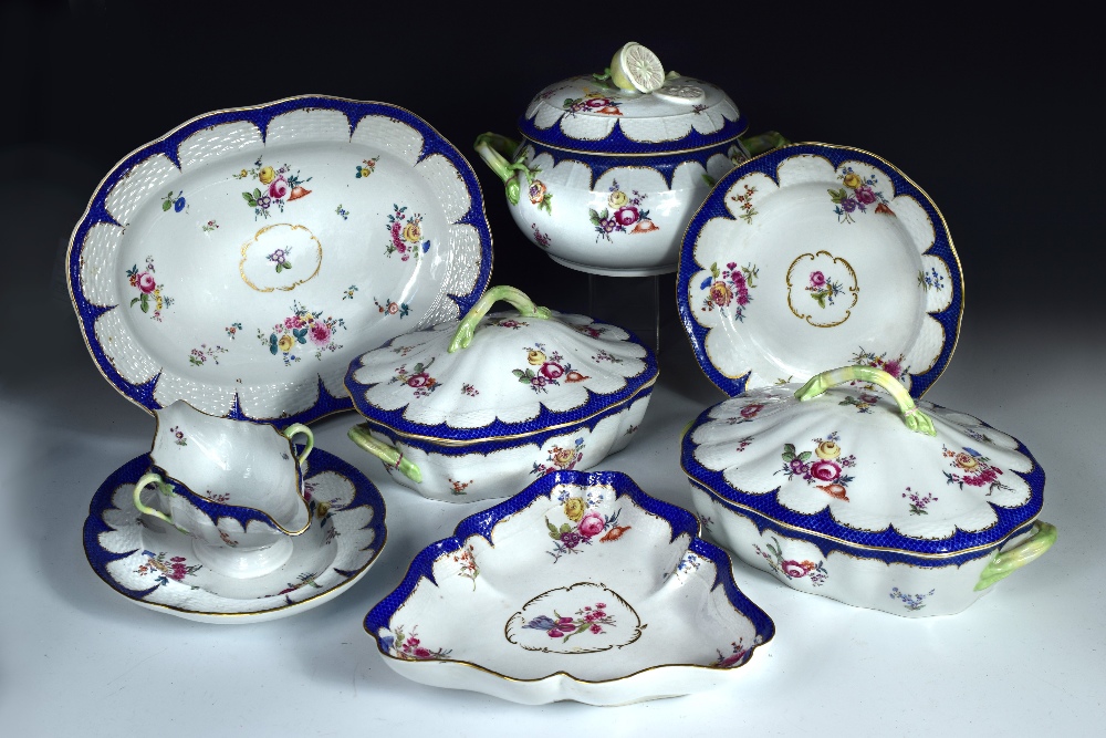 An early 20th century Herend Printemps pattern 869 dinner service, each piece painted with flowers
