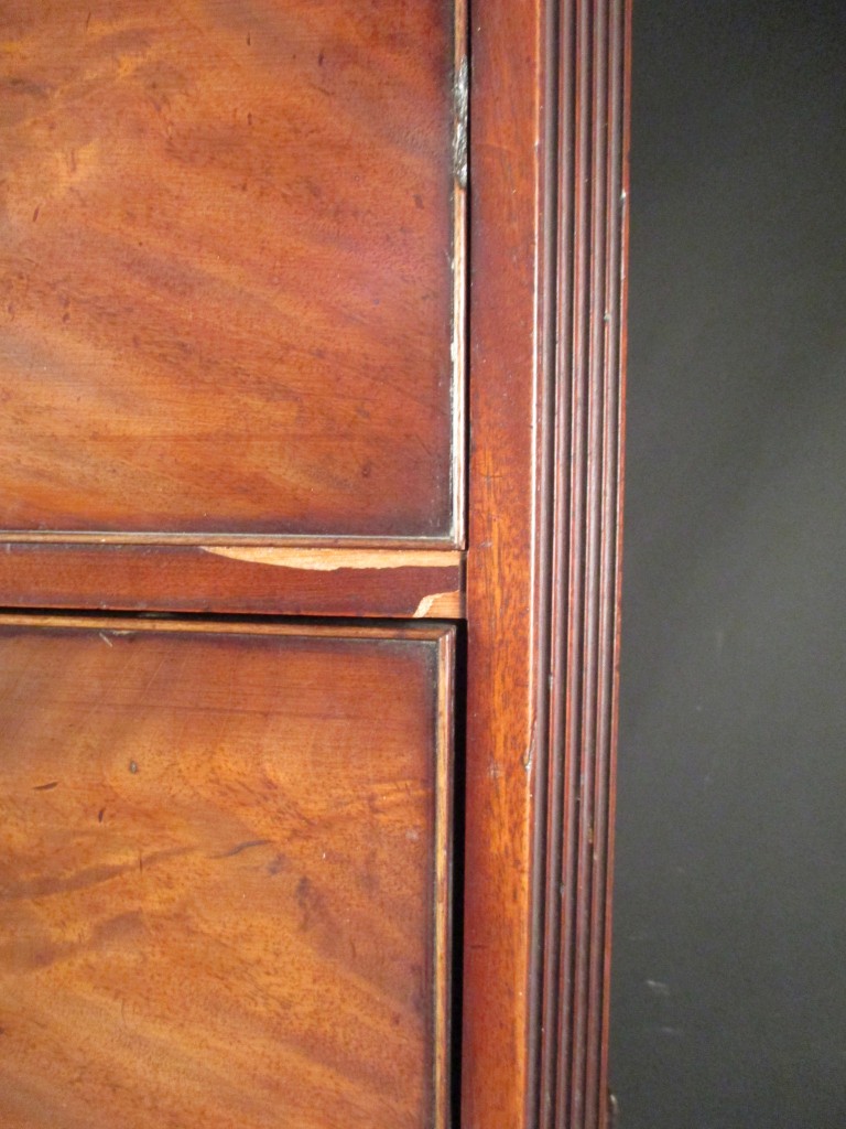 A George III mahogany secretaire chest on chest, with a greek key moulded cornice, canted reeded - Image 2 of 10