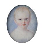 William Egley (British, 1798-1870) Portrait miniature of a boy watercolour on ivory inscribed