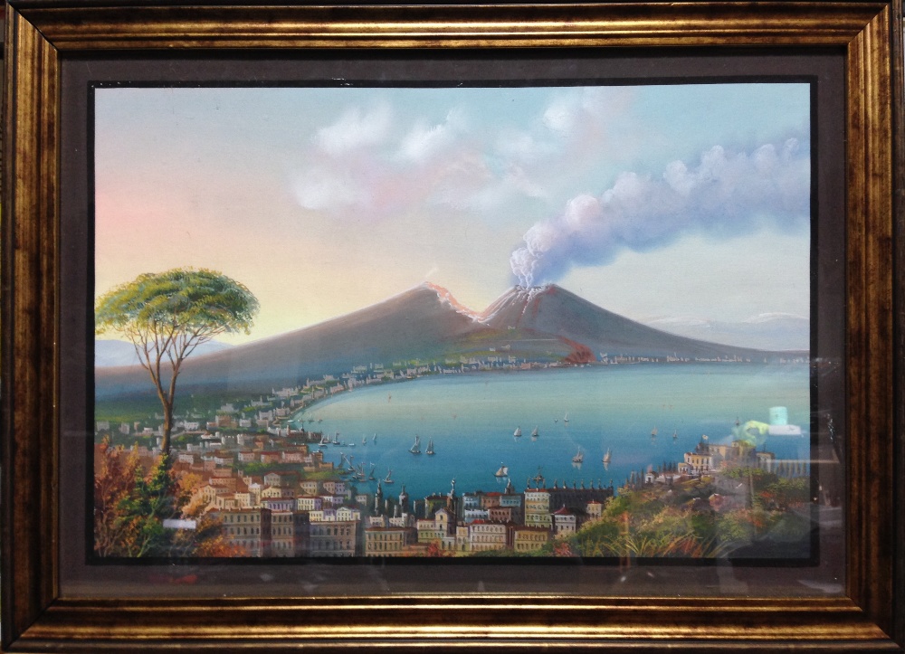 Circle of Gioacchino Lapira (Italian, 1839-1873) La Baia di Napoli col Monte Vesuvio; and Napoli - Image 10 of 14