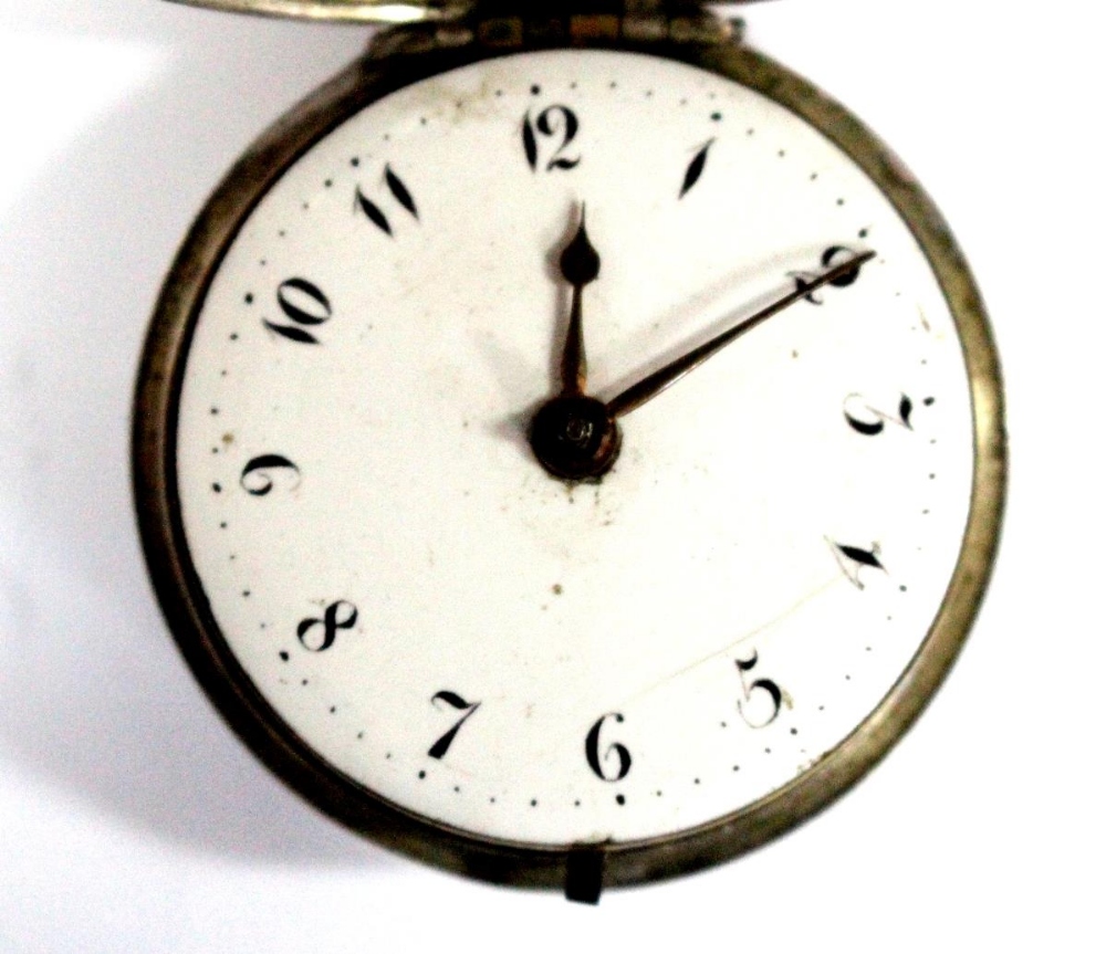 By William Johnston - a George III silver pair cased pocket watch, the white enamel dial (38mm) - Image 3 of 5