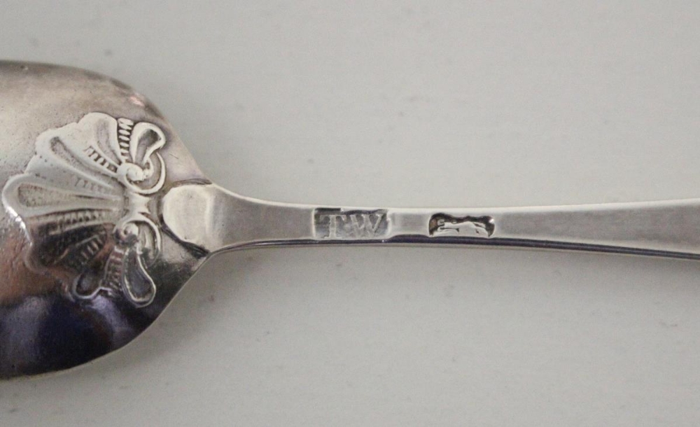 A George III silver punch ladle, by N S & A N, London 1766, the oval lobed bowl embossed with - Image 7 of 8