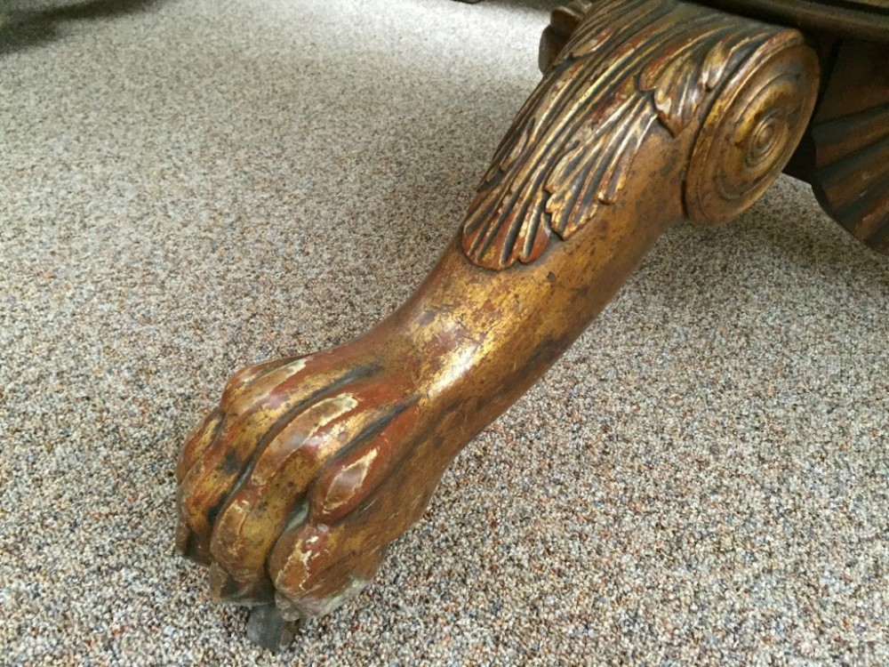 A Louis Phillipe marble top mahogany pedestal table, the freize with repeated flame figured veneers, - Image 5 of 5