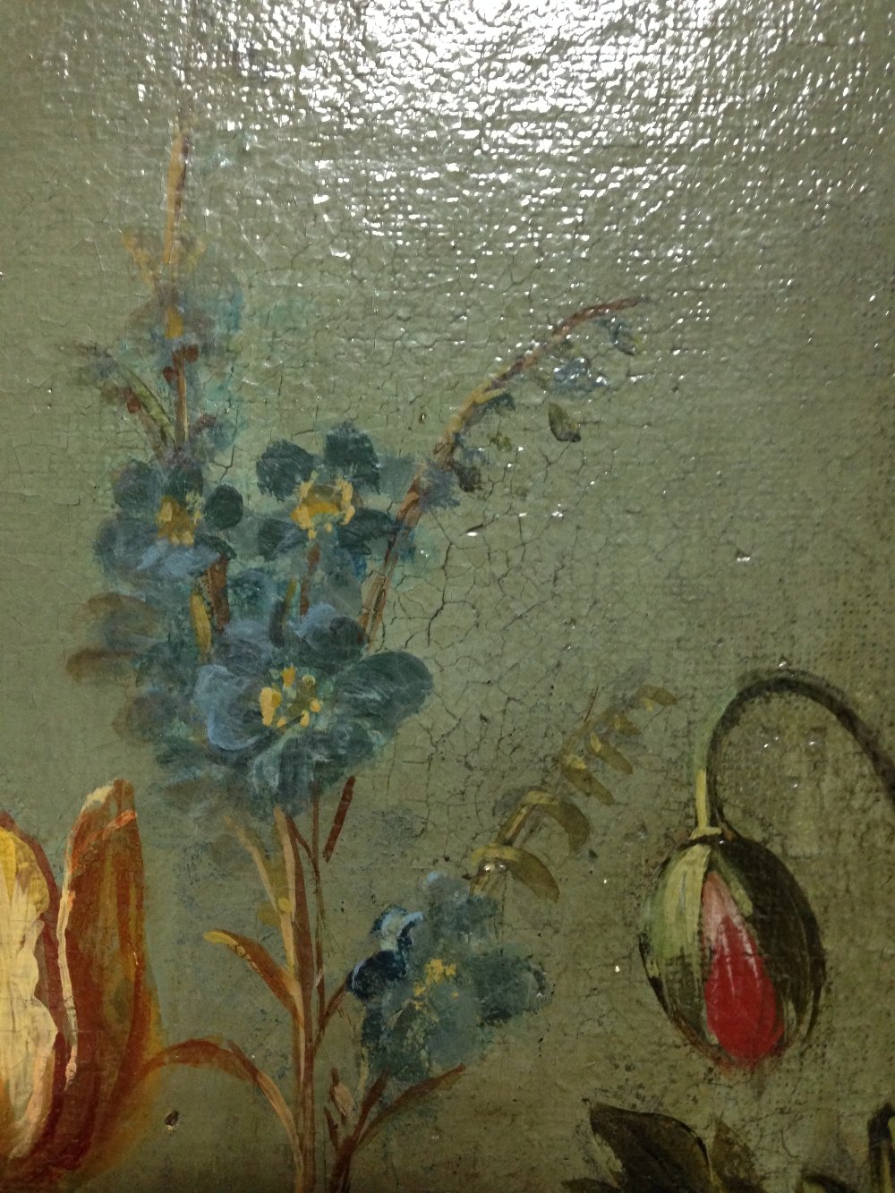 English School (19th Century) Still life of narcissi, roses, poppies, tulips, morning glory and - Image 5 of 9