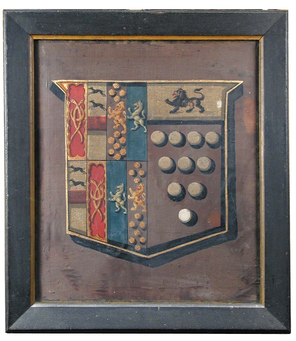English School (18th Century) A heraldic panel with lions rampant - the arms are those of Henry
