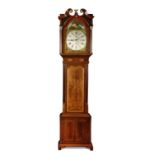 Hill, Sheffield, an early 19th century three train chiming mahogany longcase clock, the hood with