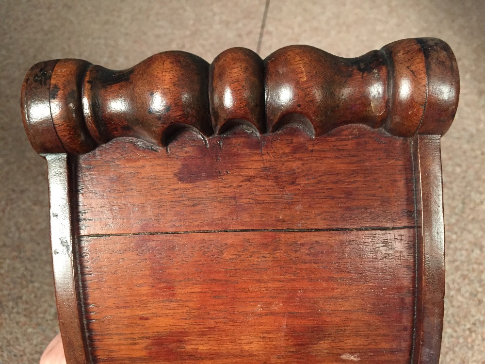 A 19th century mahogany cheese coaster, the curve shaped body raised on four bun feet 19 x 44cm (7 x - Image 5 of 5