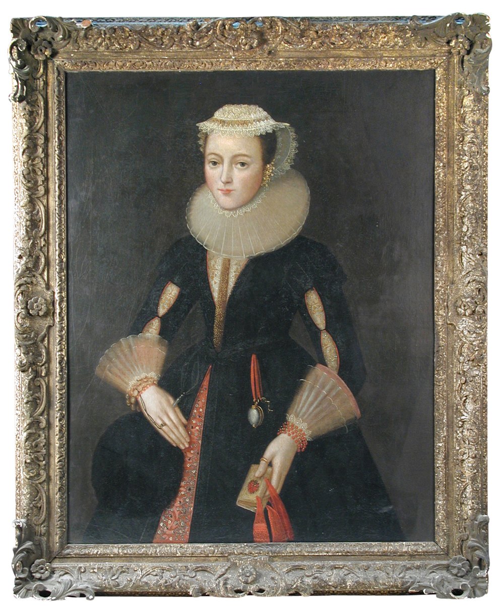 Manner of William Larkin (British, active 1580-1619) Portrait of a lady in a ruff and coral