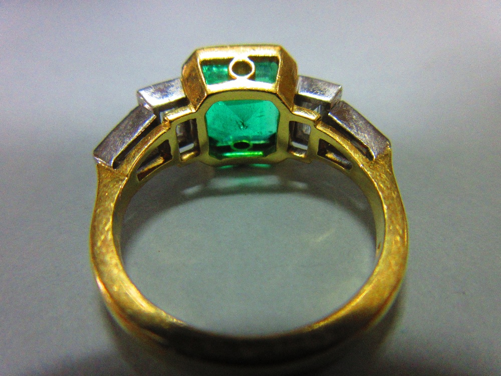 An 18ct gold emerald and diamond ring by Theo Fennell, the near-square emerald cut emerald, - Image 6 of 8