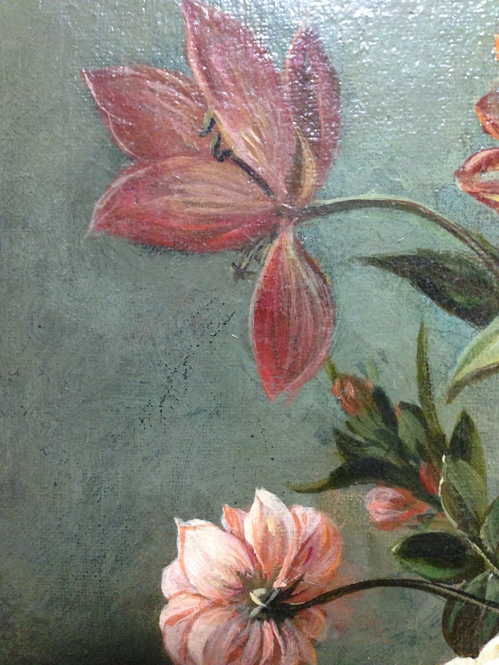 English School (19th Century) Still life of narcissi, roses, poppies, tulips, morning glory and - Image 3 of 9