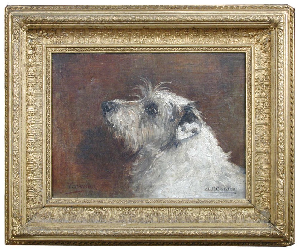 § Agnes Hilda Coates (British, 1877 - 1957) Study of "Towser", a terrier signed lower right "A H