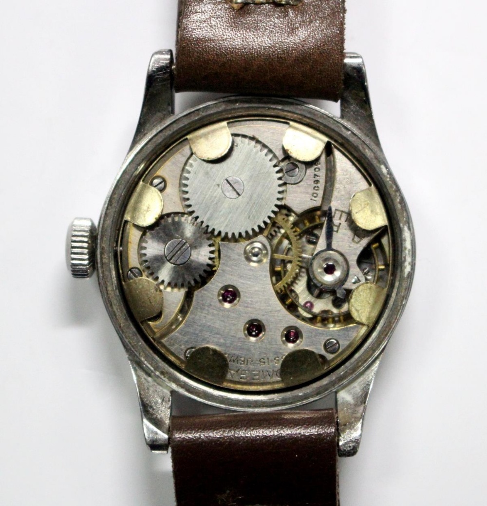By Omega - a gentleman's mid-sized steel cased wrist watch, circa 1940's, the champagne coloured - Image 2 of 2