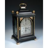 Richard Grove, London, a good small George III ebonised verge bracket clock with pull repeat, the