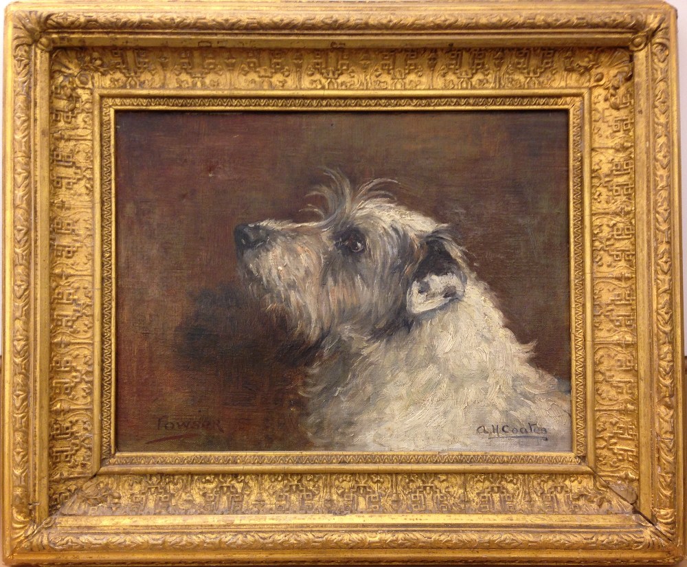 § Agnes Hilda Coates (British, 1877 - 1957) Study of "Towser", a terrier signed lower right "A H - Image 2 of 6