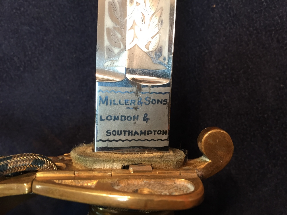 A George V Naval sword by Miller & Sons, London & Southampton, with RNR etched decoration, typical - Image 6 of 7