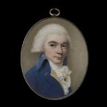 Attributed to William Naish (British, 1767-1800) Portrait miniature of a gentleman, traditionally