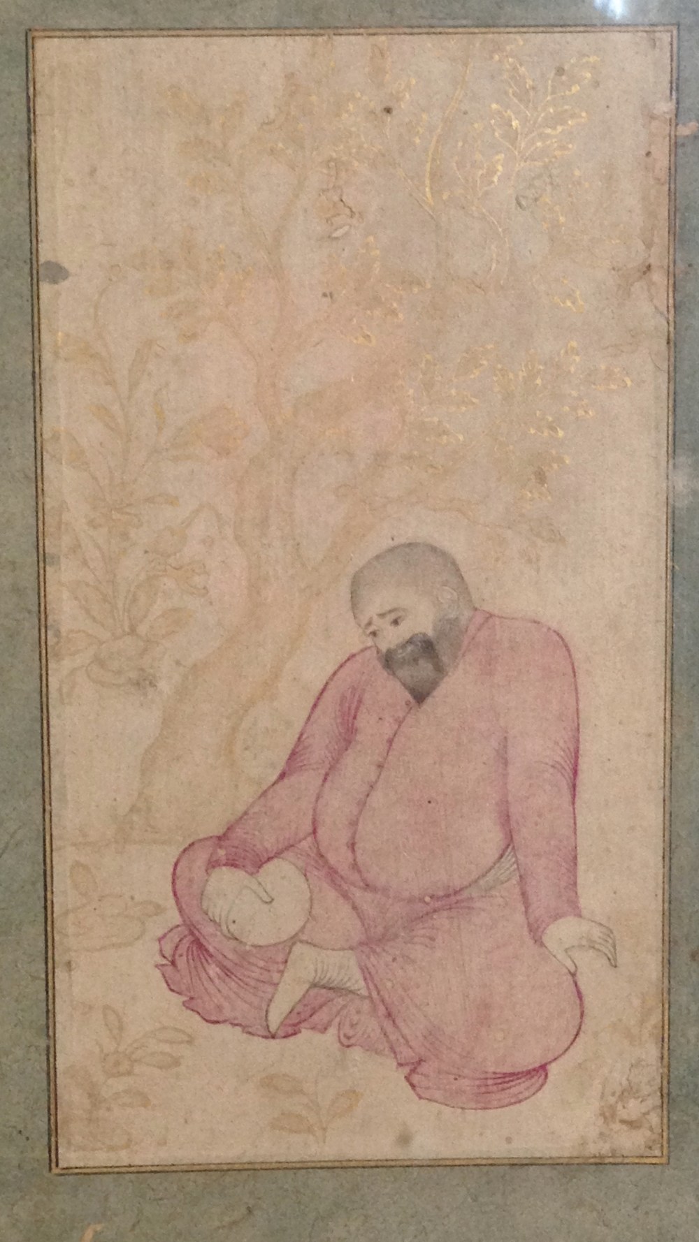 Indian School (19th Century) Study of a Holy Man, seated pen, ink and watercolour with gilding 22 - Image 2 of 3